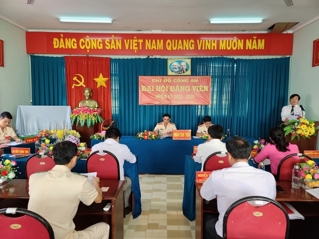 Đại hội chi bộ công an xã Mỹ Tú nhiệm kỳ 2022 - 2025