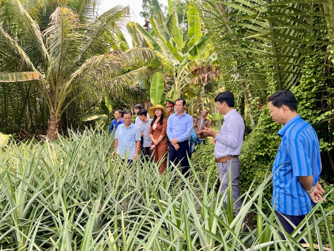 Bí thư Huyện ủy Mỹ Tú khảo sát Đảng bộ xã Long Hưng