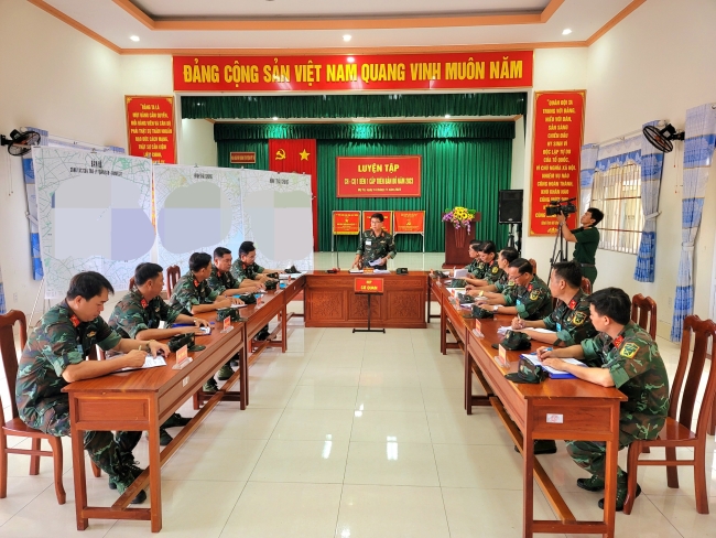 Ban chỉ huy Quân sự huyện Mỹ Tú luyện tập Chỉ huy, cơ quan 1 bên 1 cấp trên bản đồ năm 2023