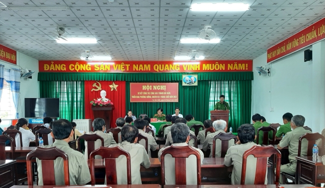 Công an thị trấn Huỳnh Hữu Nghĩa sơ kết 6 tháng đầu năm 2022